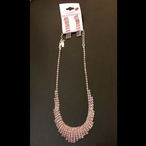 Amethyst Tone Earring & Necklace Set